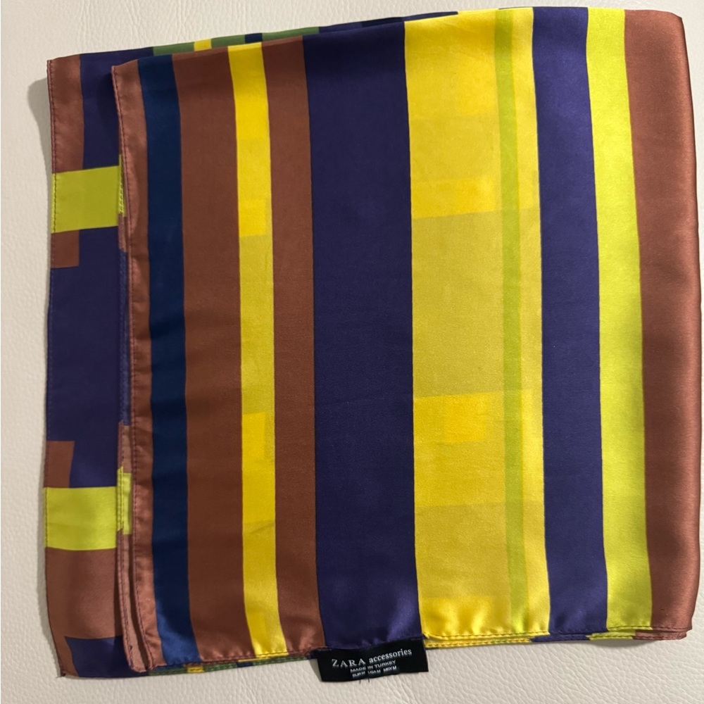 Zara Striped Silk Scarf